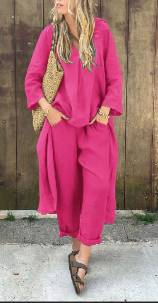 Minalova | Ensemble 2 pièces haut V et pantalon large