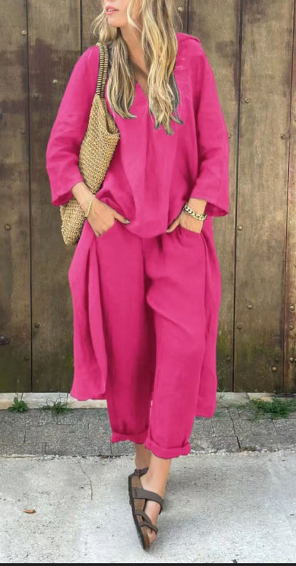 Minalova | Ensemble 2 pièces haut V et pantalon large